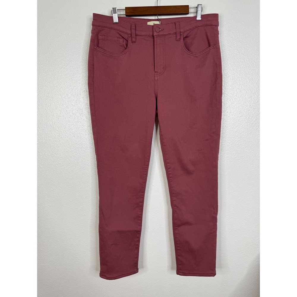 SWET Mens 5-Pocket Stretch Pants Dusty Rose Clay Red Slim Straight 34x32
